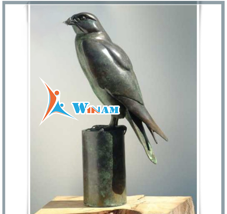 Home art decoration life size brass bird sculpture