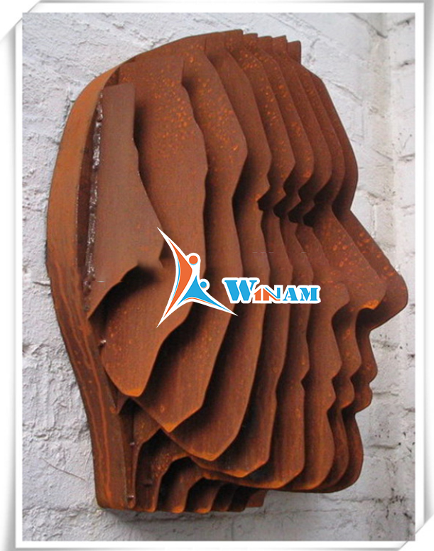 Corten Steel Abstract Face Sculpture