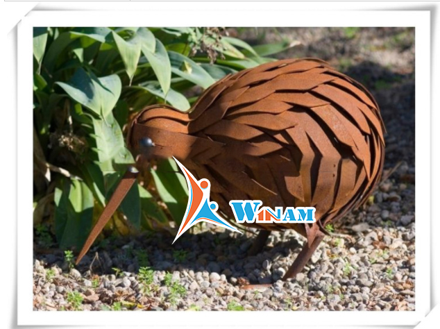 Abstract regional art bird corten steel sculpture