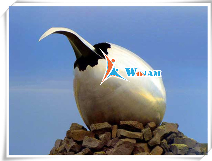 New product christmas decor stainless steel bird egg sculpture