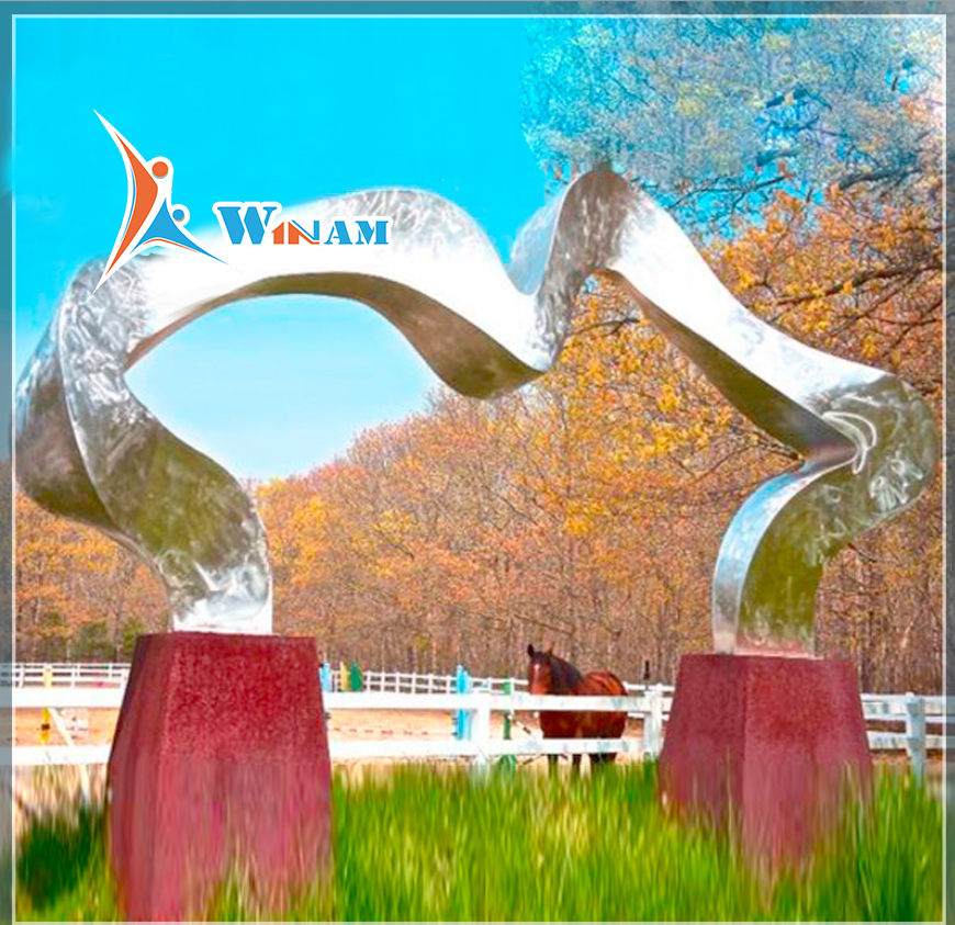 Large Size Square Art Stainless Steel Abstract Sculpture