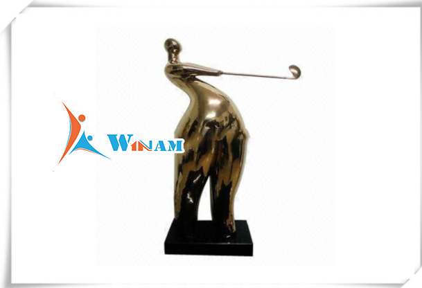 Art mind vintage style stainless steel athlete sculpture