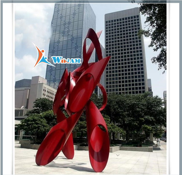 Modern Outdoor Decoration High Stand Stainless Steel Colored Sculpture