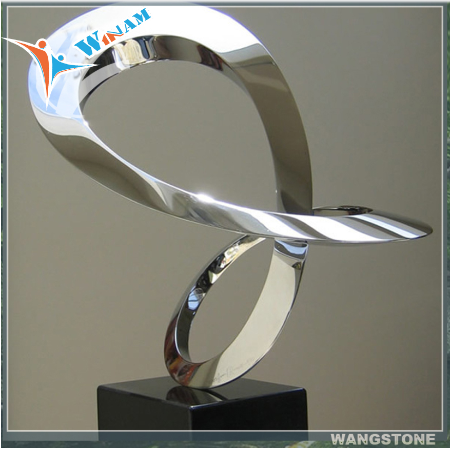 Custom stainless steel decoration abstract polished sculpture