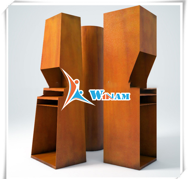 Garden Decoration Corten Steel Fire Pit Sculpture