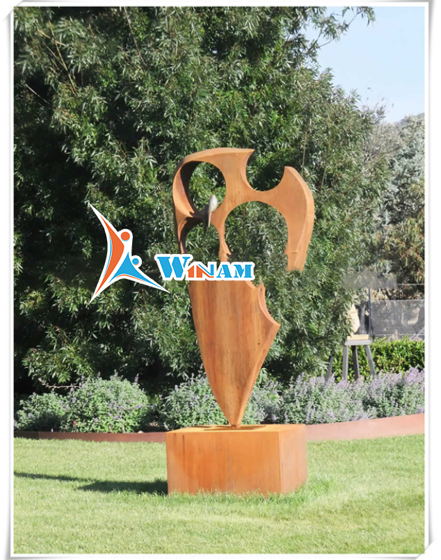 Abstract Corten Steel Sculpture Metal Garden Decoration