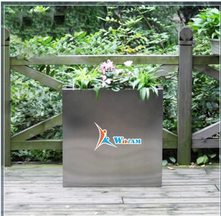 Wholesale Rectangular Stainless Steel Planter Metal Flower Pot