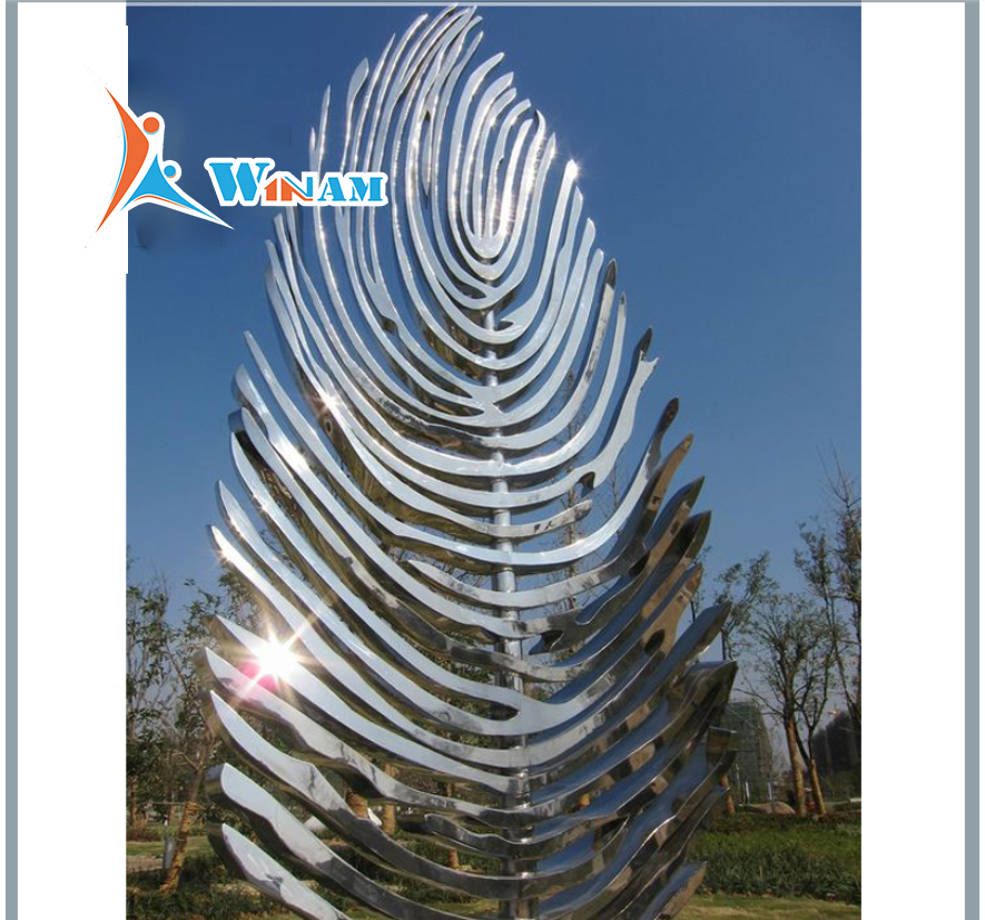 Large modern abstract outdoor metal tree sculpture