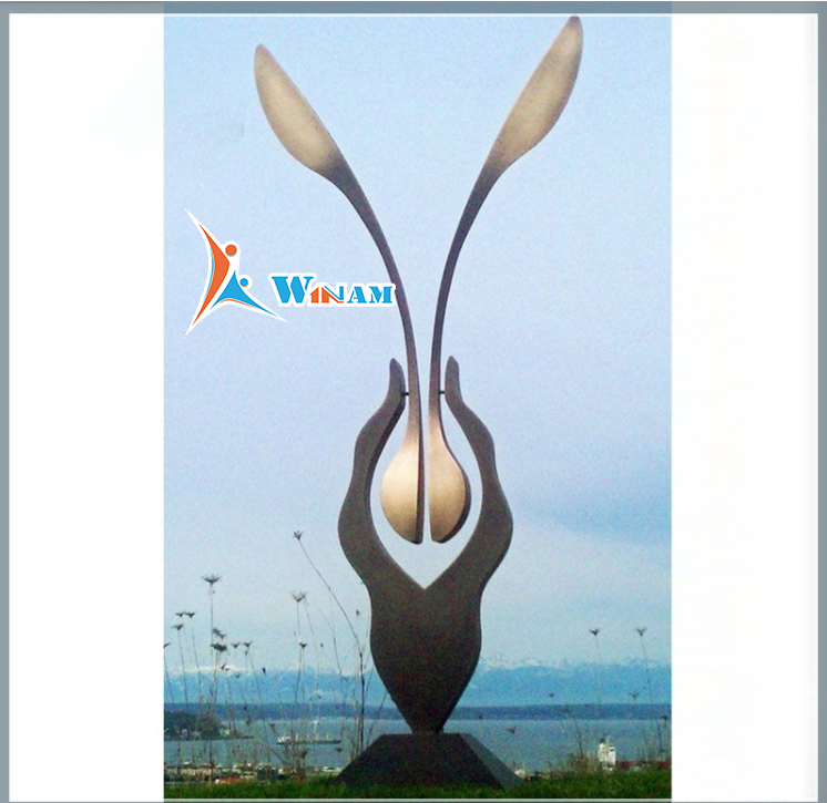 Garden art stianless steel large decor apple sculpture for sale