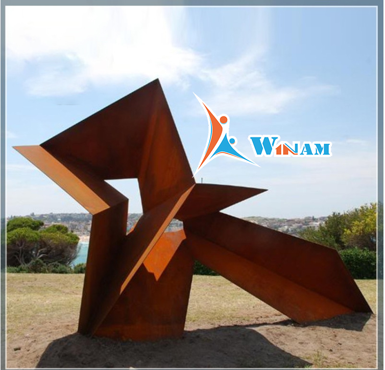 Morden Outdoor Ornamental Steel Corten Abstract Sculpture