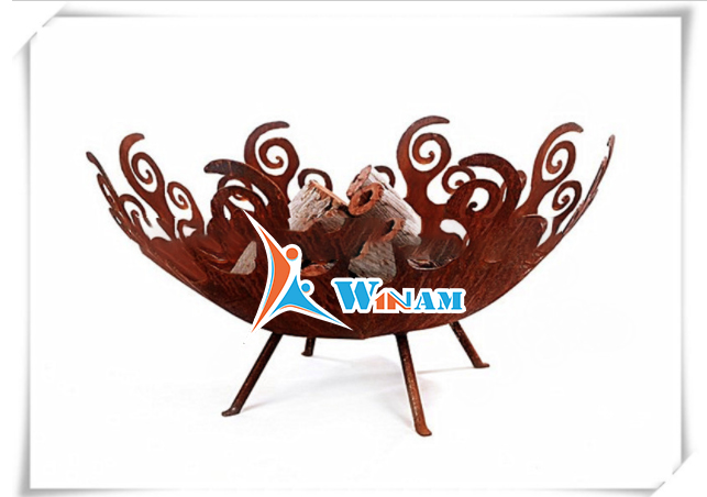 Christmas Decoration Handmae Corten Steel Brazier Sculpture Fire Pit