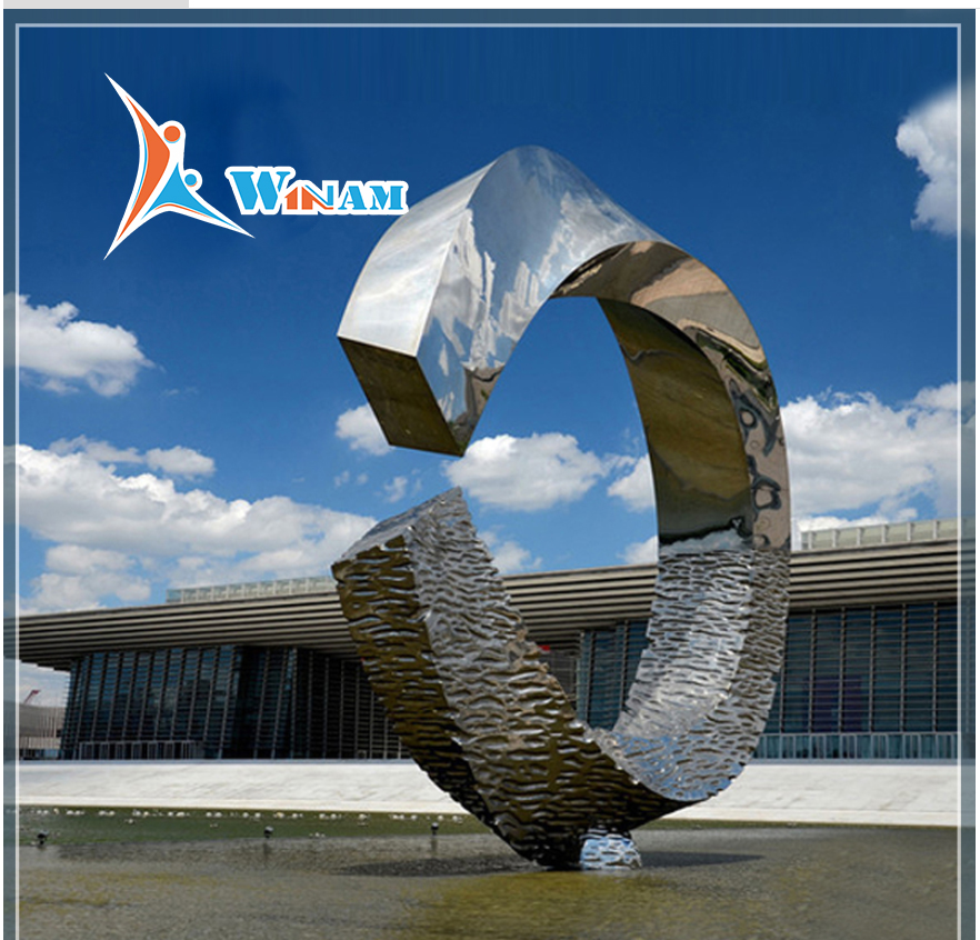 316 Garden Stainless Steel Mirror Abstract Circle Sculpture