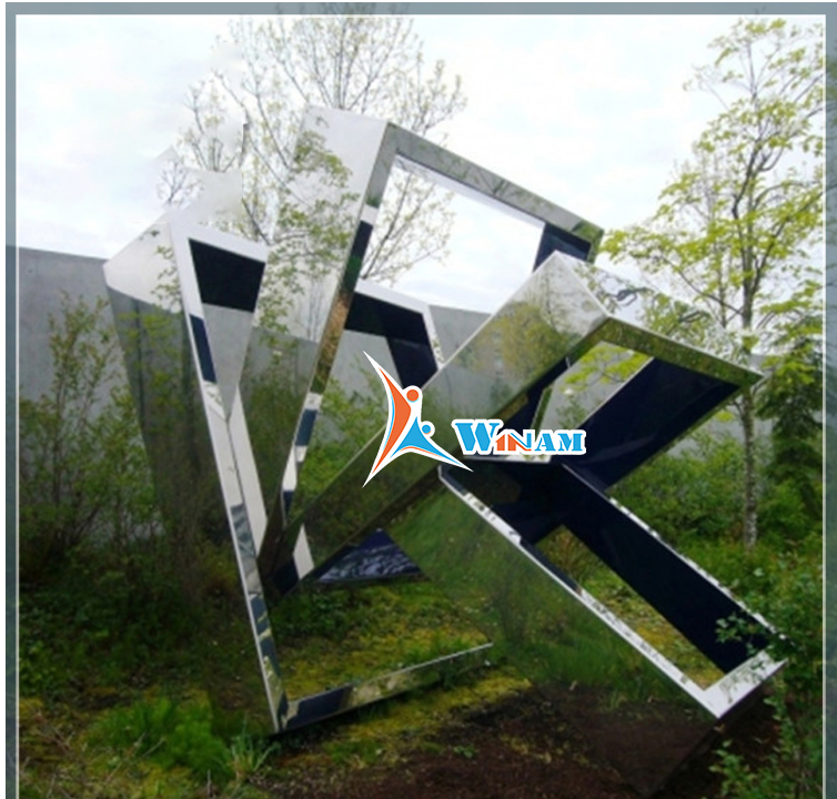 Outdoor Polygon Stainless Steel Urban Decor Metal Sculpture Art