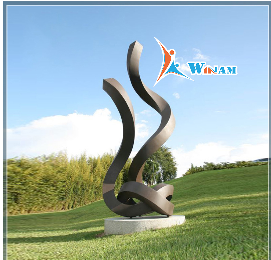 Large metal decorative abstract modern bronze sculpture