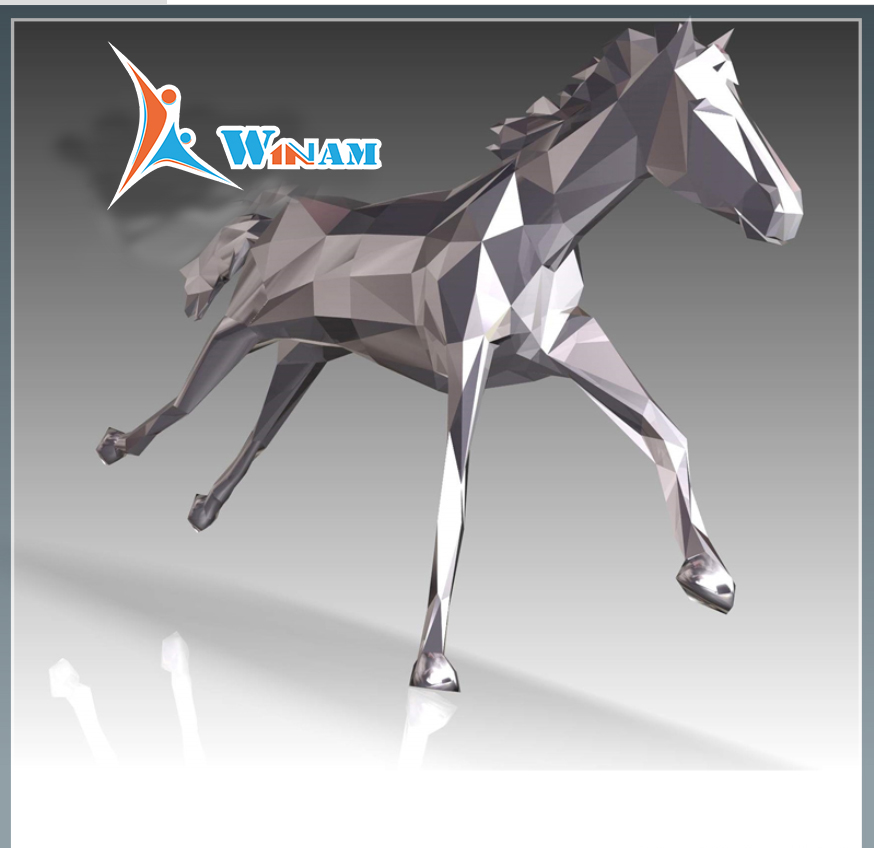 Large Stainless Steel 3D Metal Horse Statue