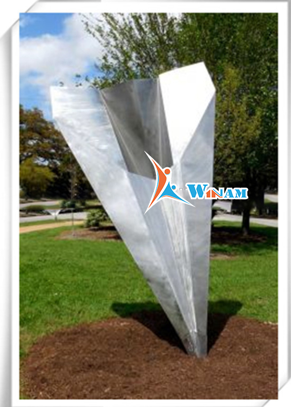 Large art Christmas outdoor paper plane stainless sculpture