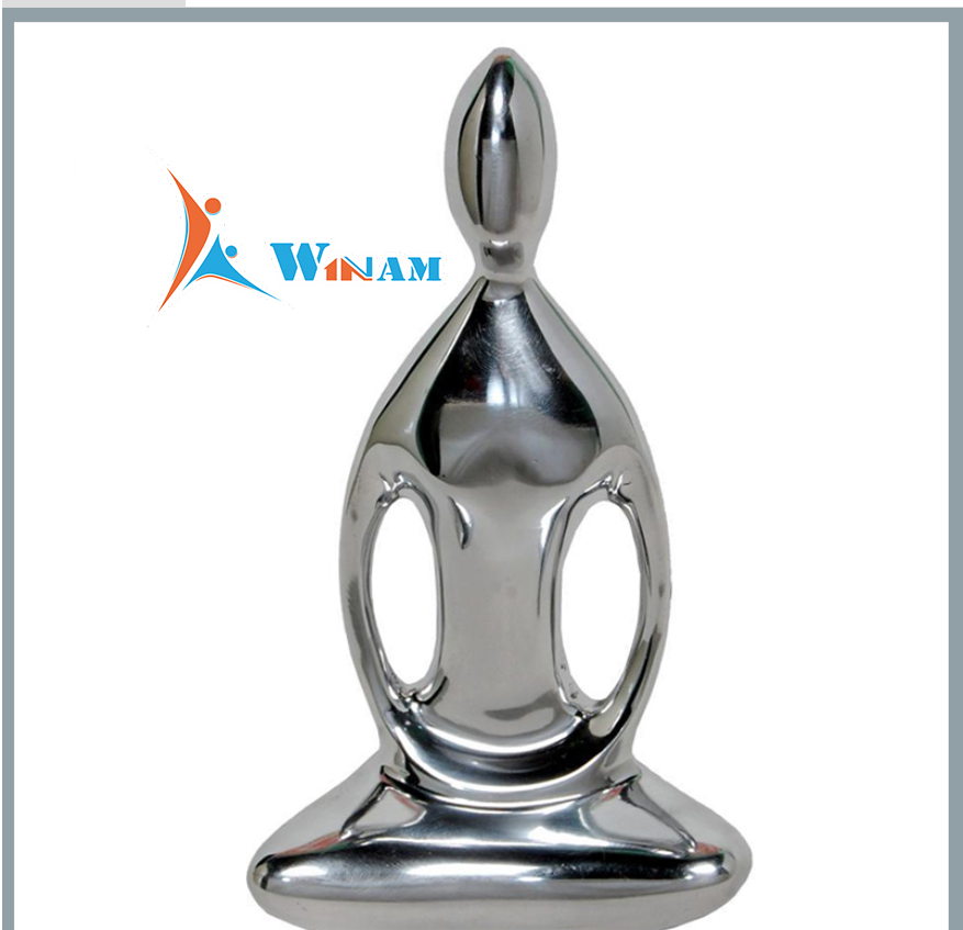 Famous stainless steel female life size nude statues