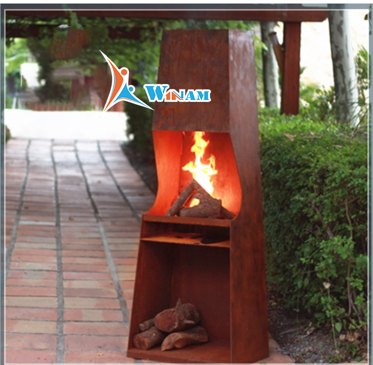 Contemporary garden art decoration corten steel outdoor fire pit