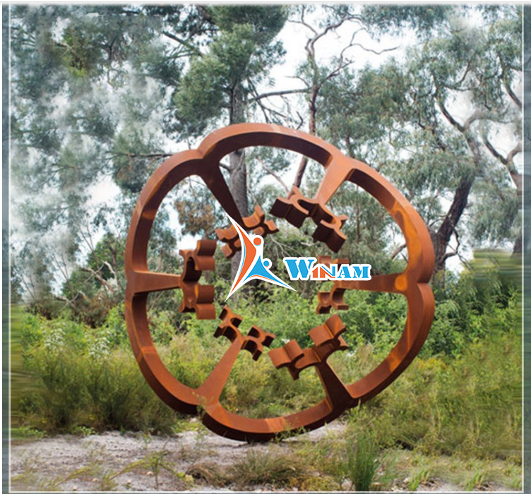 Garden Ornamental Use Corten Steel Flower Sculpture