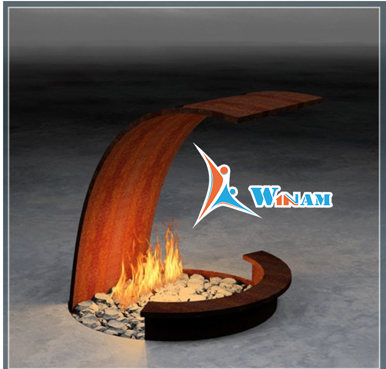 Garden corten steel fire pit