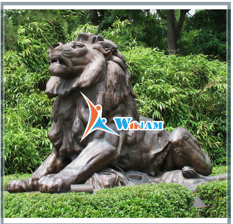 Park Decor Life Size Bronze Lion Sculpture