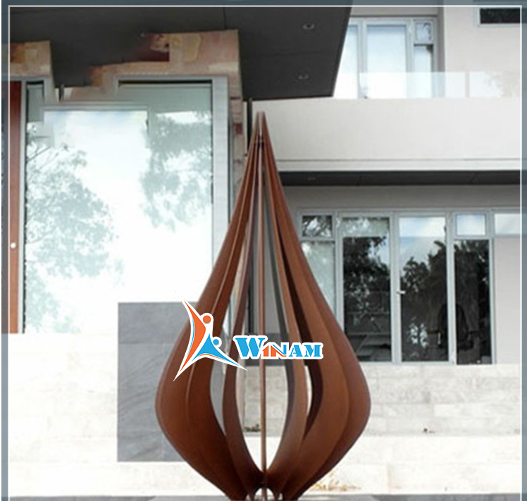 Unique corten steel abstract garden art sculptures