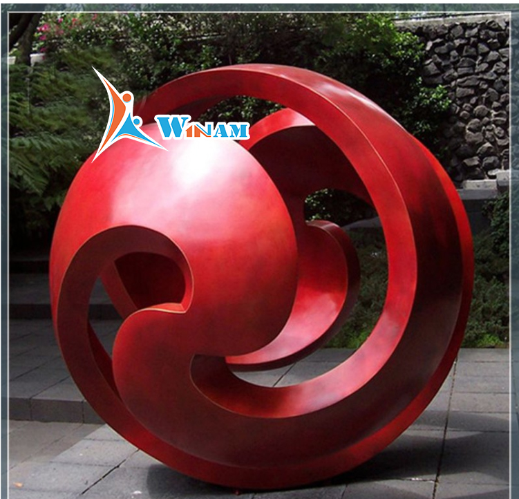 Large Modern Arts Abstract Stainless steel Painted Ball Sculpture for Outdoor decoration