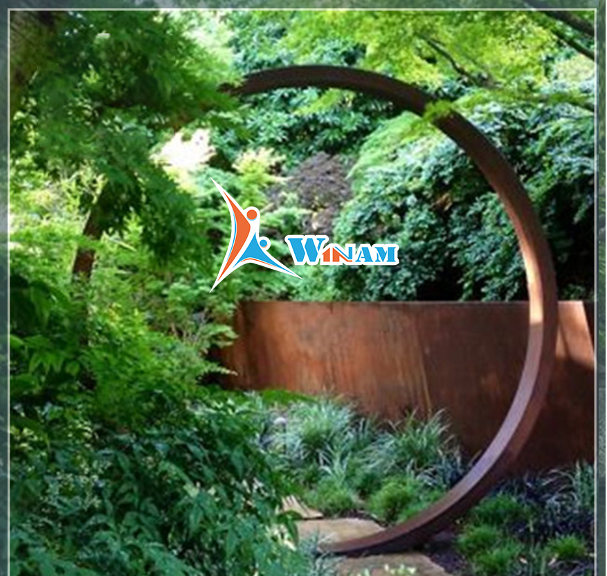 Corten Metal Rusty Ring Garden Art Sculptures For Sale