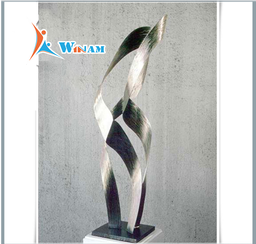 Contemporary stainless steel living room decorative sculpture
