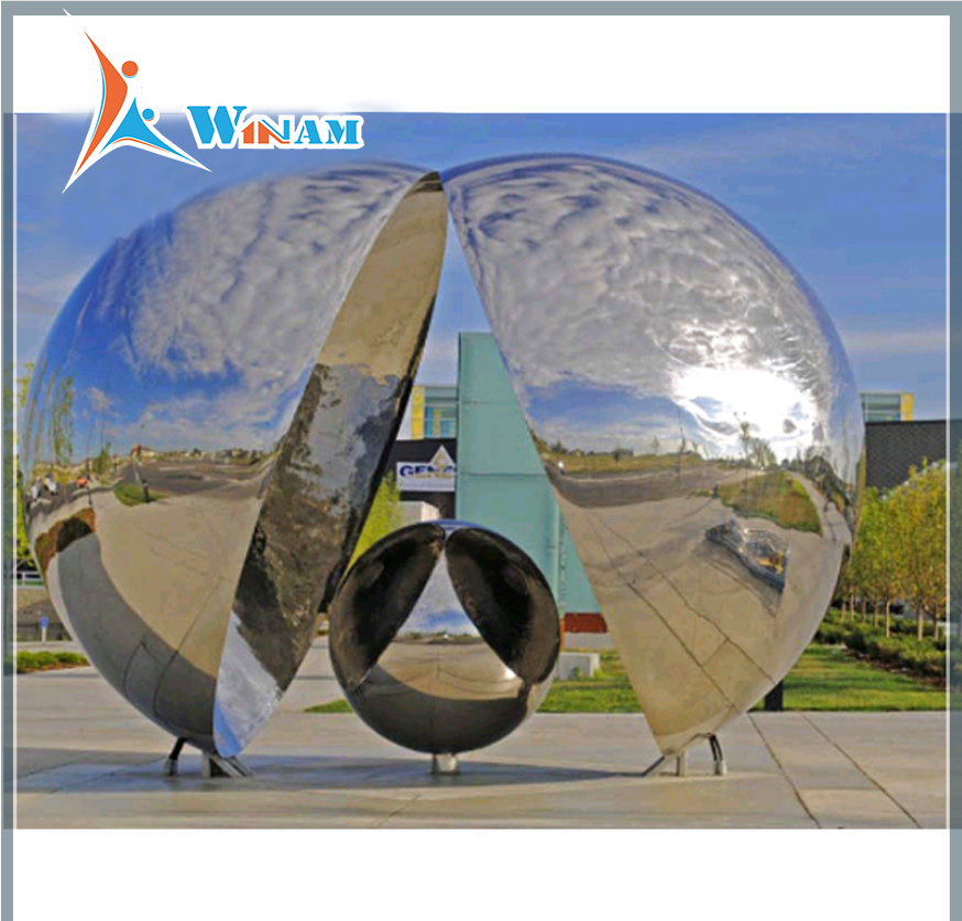 Mirror Polished Garden Stainless Steel Large Ball Sculpture