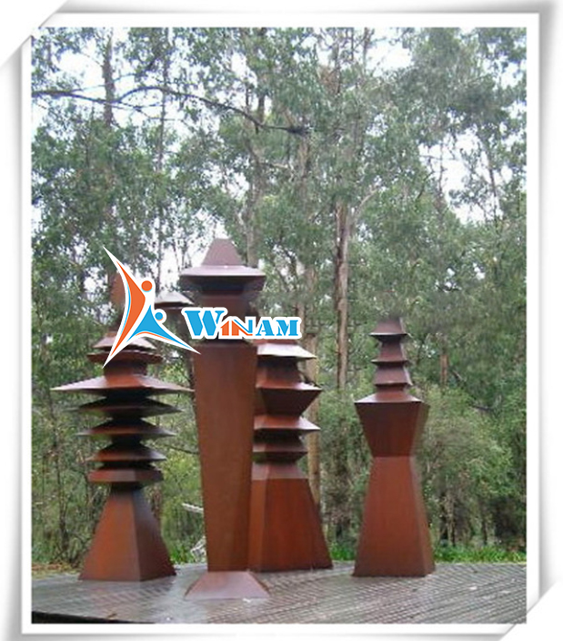 Christmas decor antique top tree tower corten steel art and craft