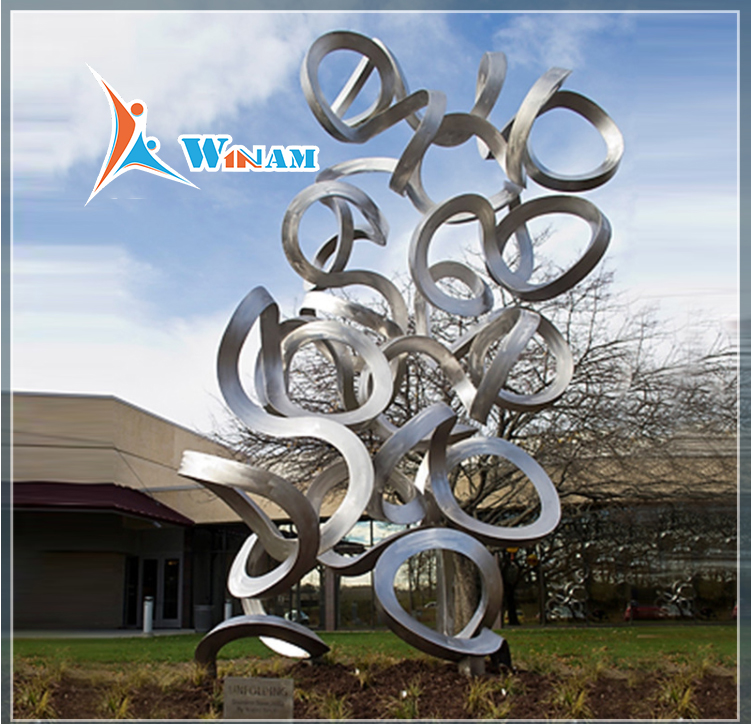 Complex Circles Stainless Steel Garden Abstract Sculpture For Outdoor Decoration