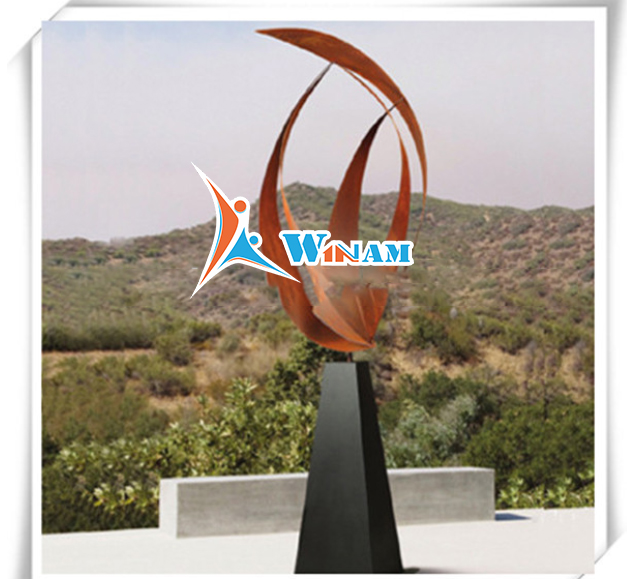 Hot fashion home decor Italy abstract corten steel flame sculpture