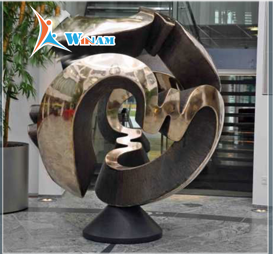 Large stainless steel modern abstract public art sculpture