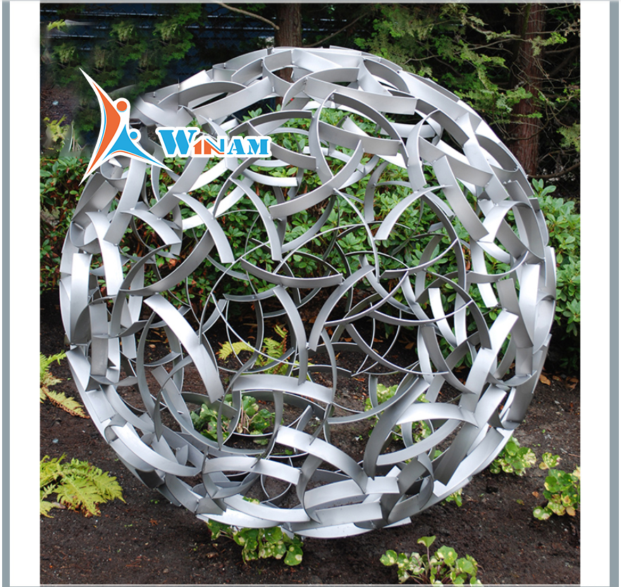 Stainless steel abstract metal spheres sculpture