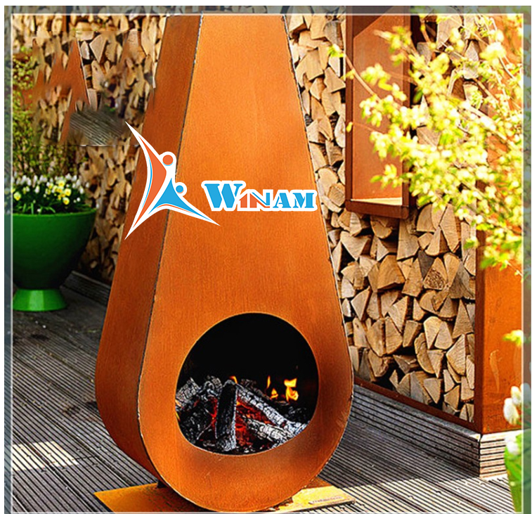Fashion Whistle Shape Corten Steel Fire Pit