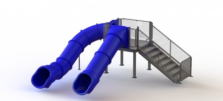 Double Flume Water Slide, Right Stair