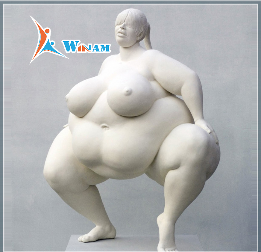 Fat lady life size nude statues