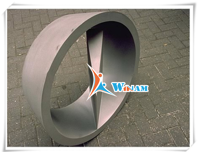 Contemporary tire like design stainless steel modern sculpture