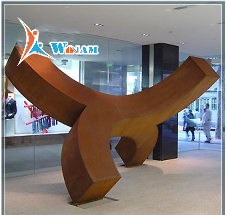 Factory custom modern large art craft corten steel abstract sculpture