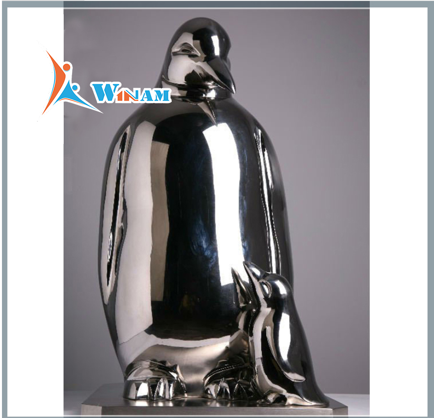 Stainless Steel Penguin Abstract Animal Sculpture