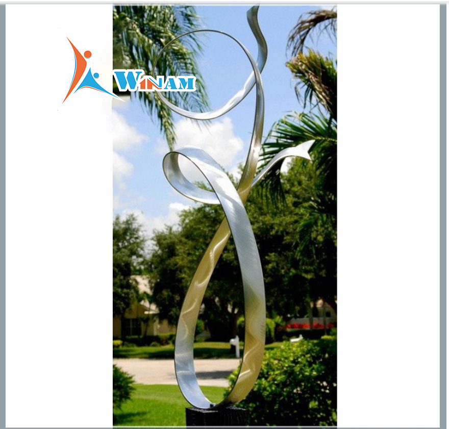 Modern abstract stainless steel sculpture for garden decoration
