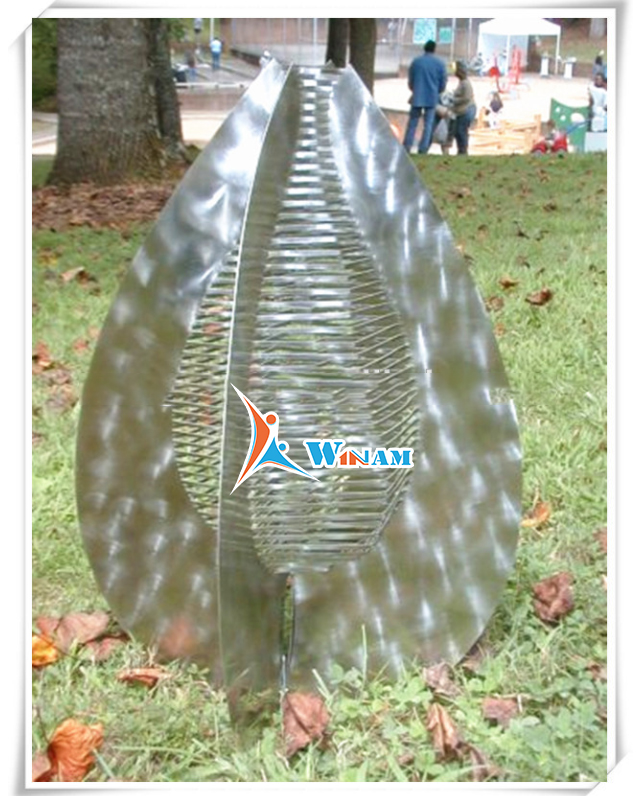 Modern metal craft flower bud stainless steel sculpture