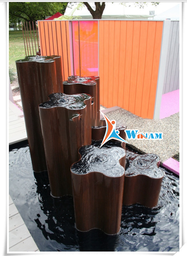 Top fashion wrought garden ladder water fountain corten steel sculpture