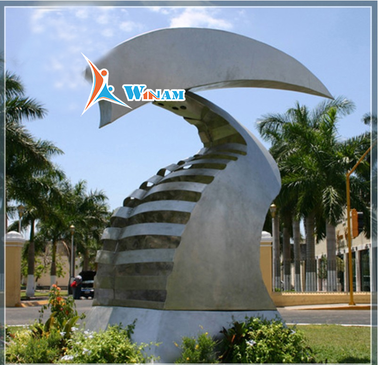 Contemporary Architecture Sculpture Stainless Steel T shape Sculpture