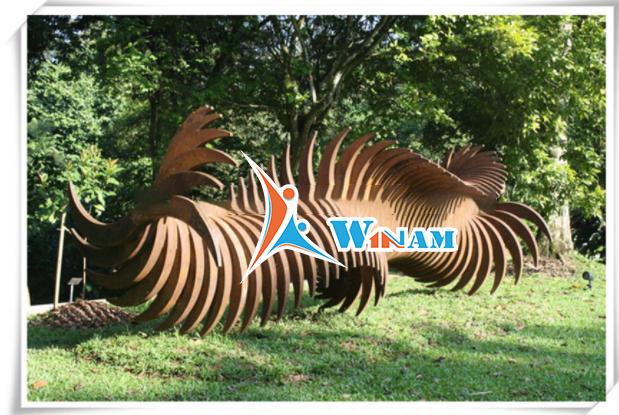 Hot outdoor new product christmas garden corten steel 3D ribbon sculpture