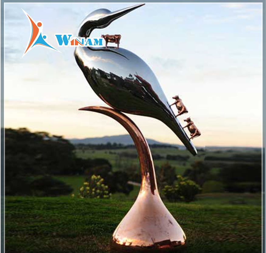 Hotel decor items metal bird sculptures