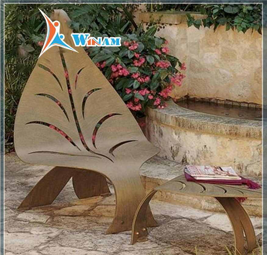 Practical Leaf Shaped Modern Outdoor Metal Chair