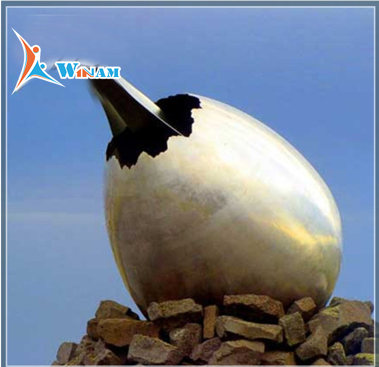 Fancy Design Stainless Steel Bird Egg Sculpture