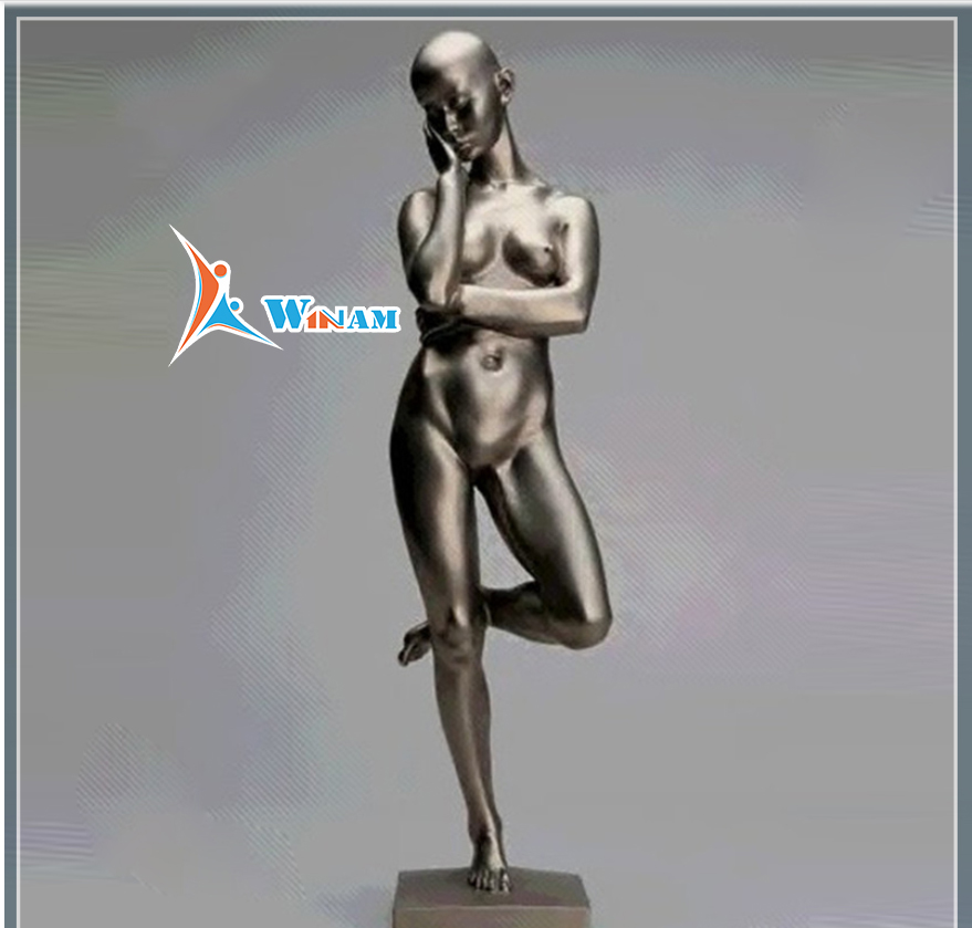 Stainless Steel Nude Woman Western Style Statue